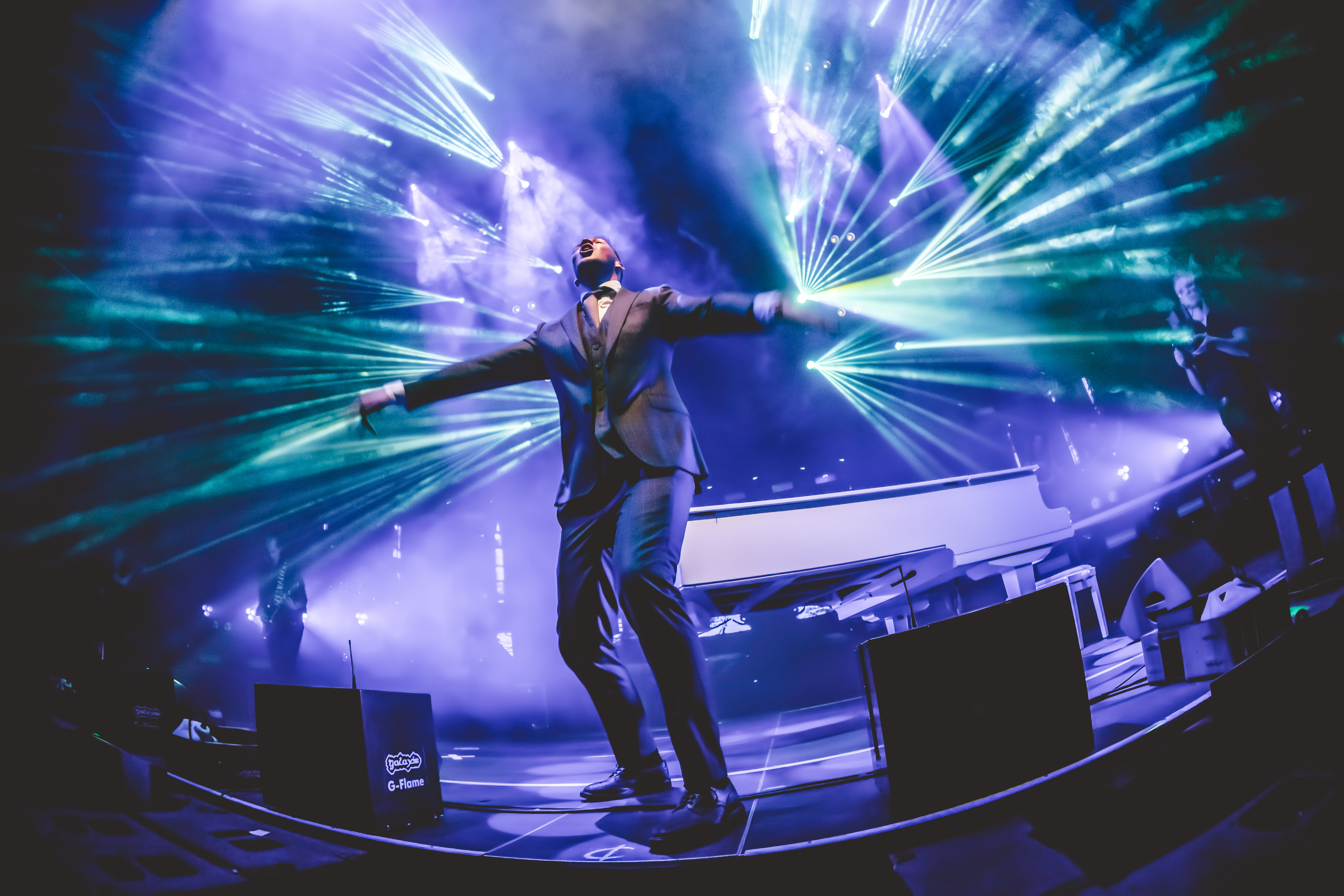 LED-Wand und Tontechnik bei einem Firmenevent